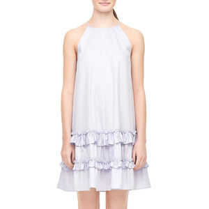 Rebecca Taylor  Cotton Satten Tank Purple Mini Dress Size 4